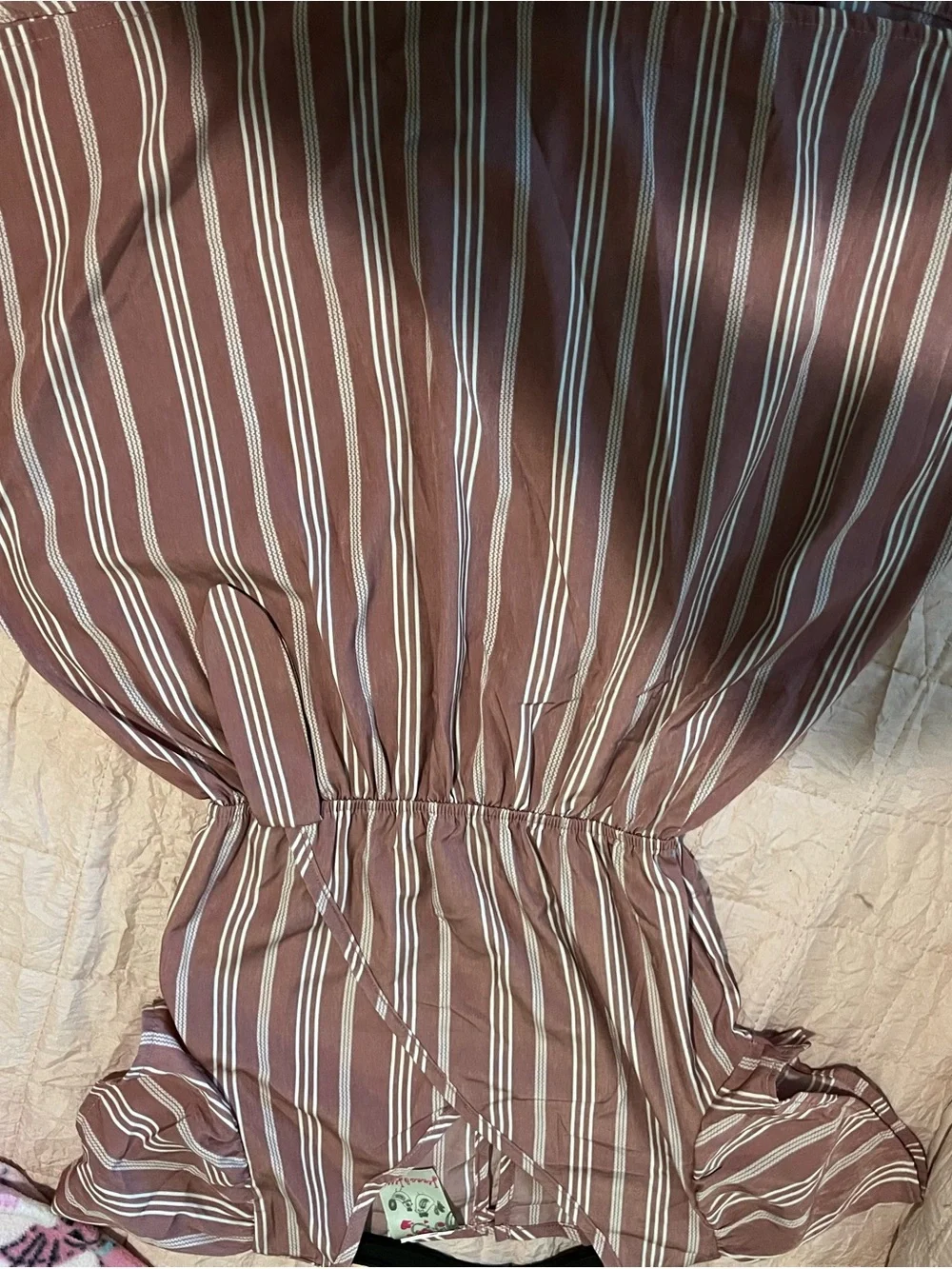 Casual Girls' Striped Rust Dress with Belt